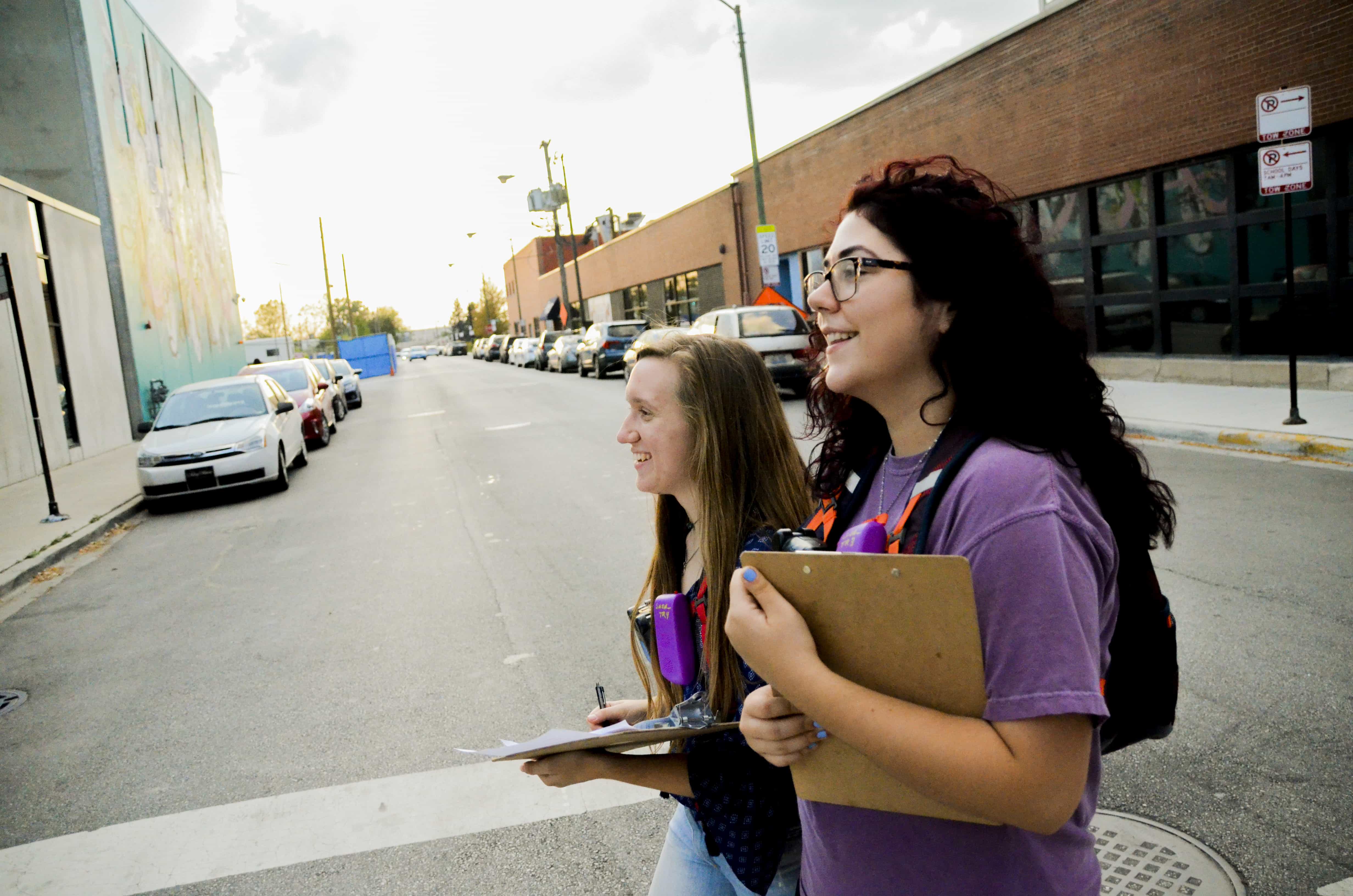 Volunteers for Shared Air/Shared Action canvass the South Loop
